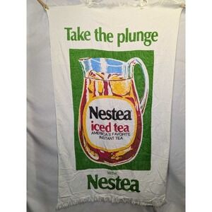 Vintage Nestea Iced Tea Beach Towel "Take the Plunge" Retro Drink Promo 80s